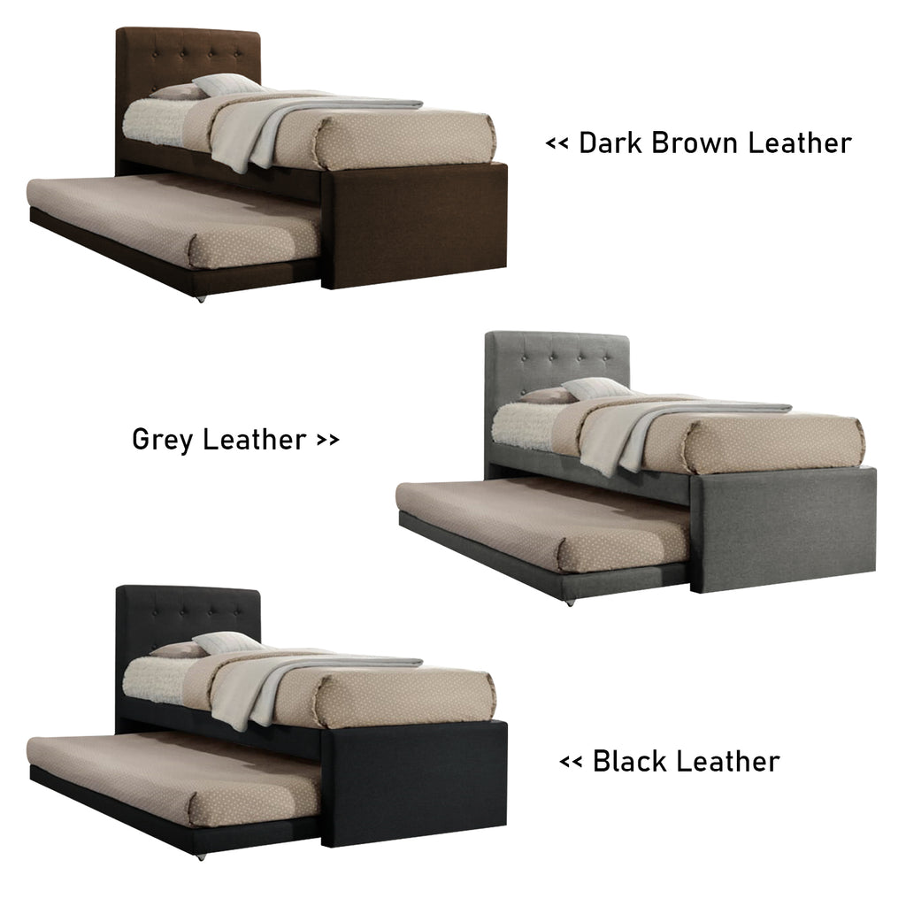 Sadie Single & Super Single Pull-Out Type Bed Frame Fabric and Faux Leather in 6 Colour