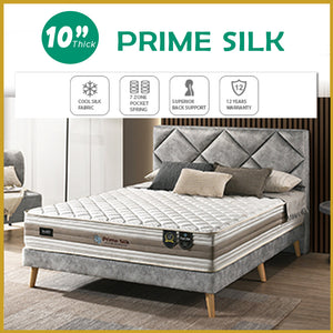 Honey Prime Silk 10" 7-Zone Pocket Spring Mattress FREE PILLOW -All Sizes