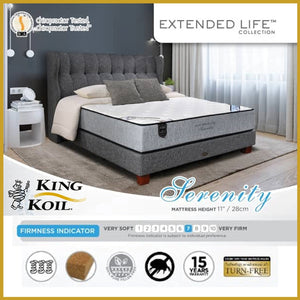 King Koil Serenity 11" Mattress Extended Life Collection - w/ Pillow - All Sizes