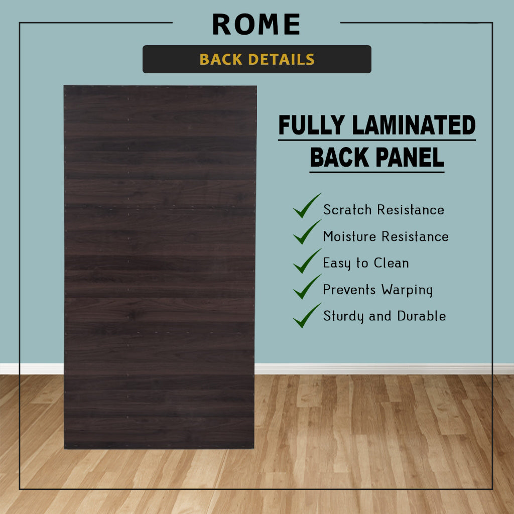 Rome Series 1/2/3/4/5 Doors Tall Wardrobe with Drawers and Top Cabinet in Walnut+White