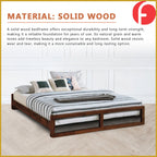 Siara Wooden Bedframe Queen Size In Walnut Colour with Mattress Option - Solid Wood