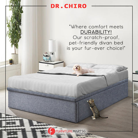 Image of Dr.Chiro 12"/14"/16" Depth Storage Bed Base Pet Friendly Scratch-proof Fabric - With Mattress Add-On