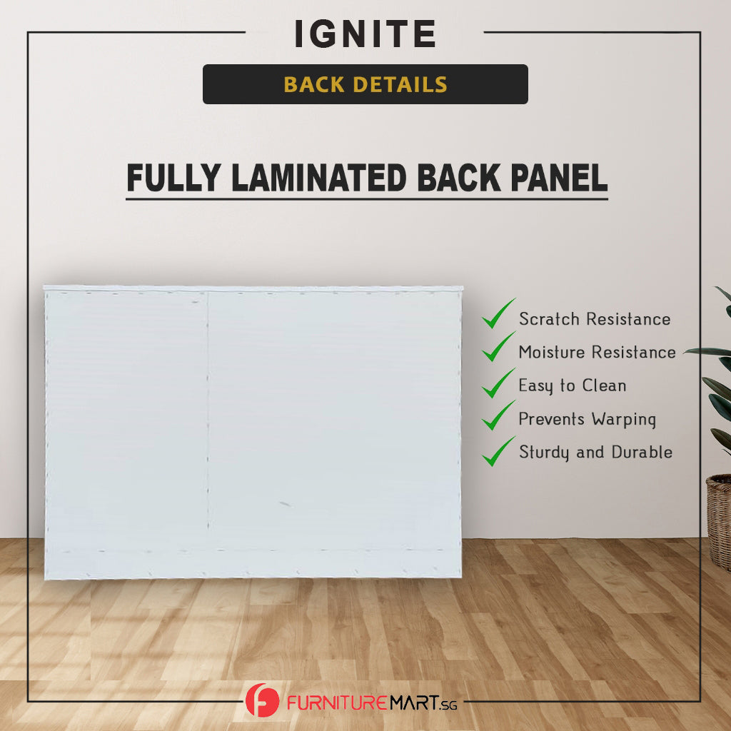 Ignite 8 Drawers Premium Chest of Drawers Full Laminated Back Panel in 6 Colours