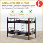 Bryan Single Metal+Wooden Double Decker Bed Frame in 2 Colours - w/ Mattress Option