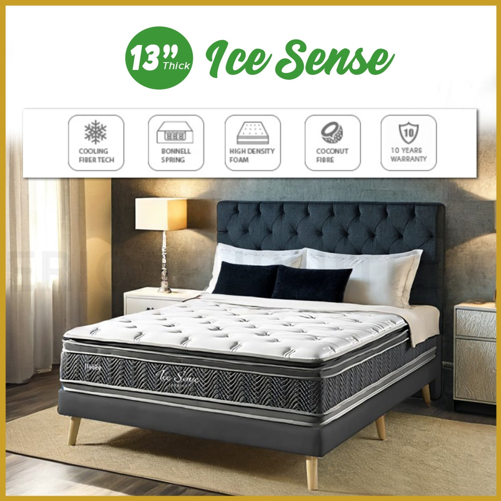 Honey Ice Sense 13" SensICE Series Bonnel Spring Cooling Fabric Mattress - All Sizes
