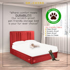 OrthoCoil Strike Storage Bed Pet Friendly Scratch-Resistant Fabric - With Mattress Add-On