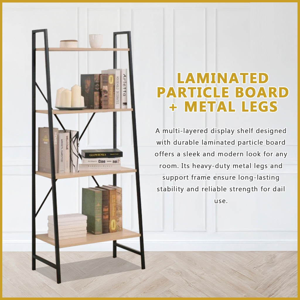 Grady 4-Layered Display Shelf Multi-Layered Display Rack Open Bookshelf