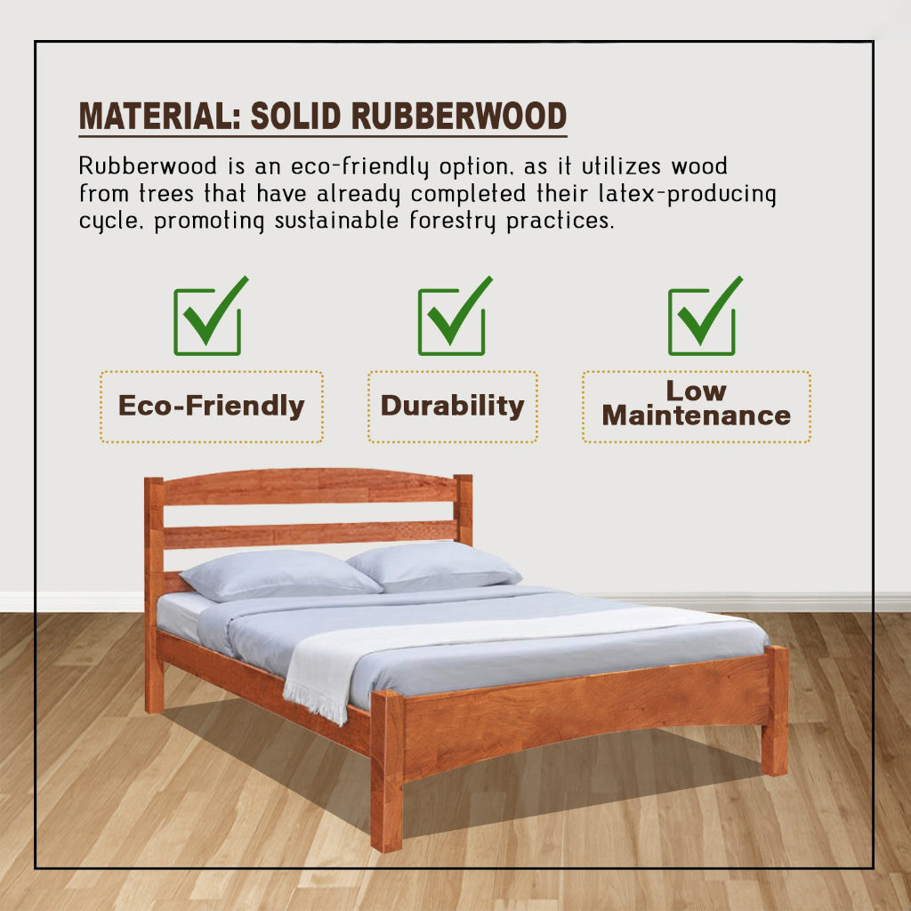 Faris Queen Solid Rubberwood Bed Frame w/ Underbed Space - With Mattress Option