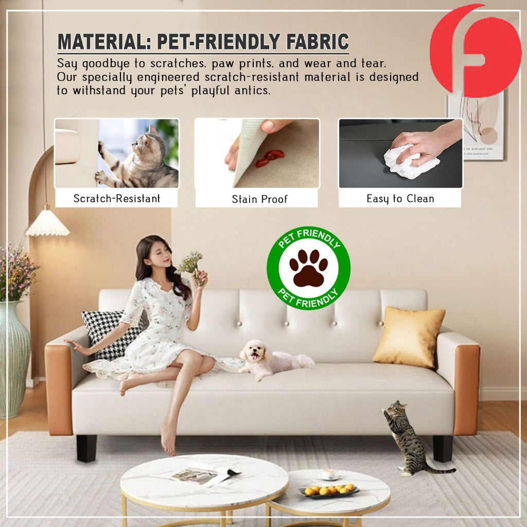 Iggie 2-Seater/3-Seater Back Support Sofa - w/ PetFriendly Scratch-Resistant Option