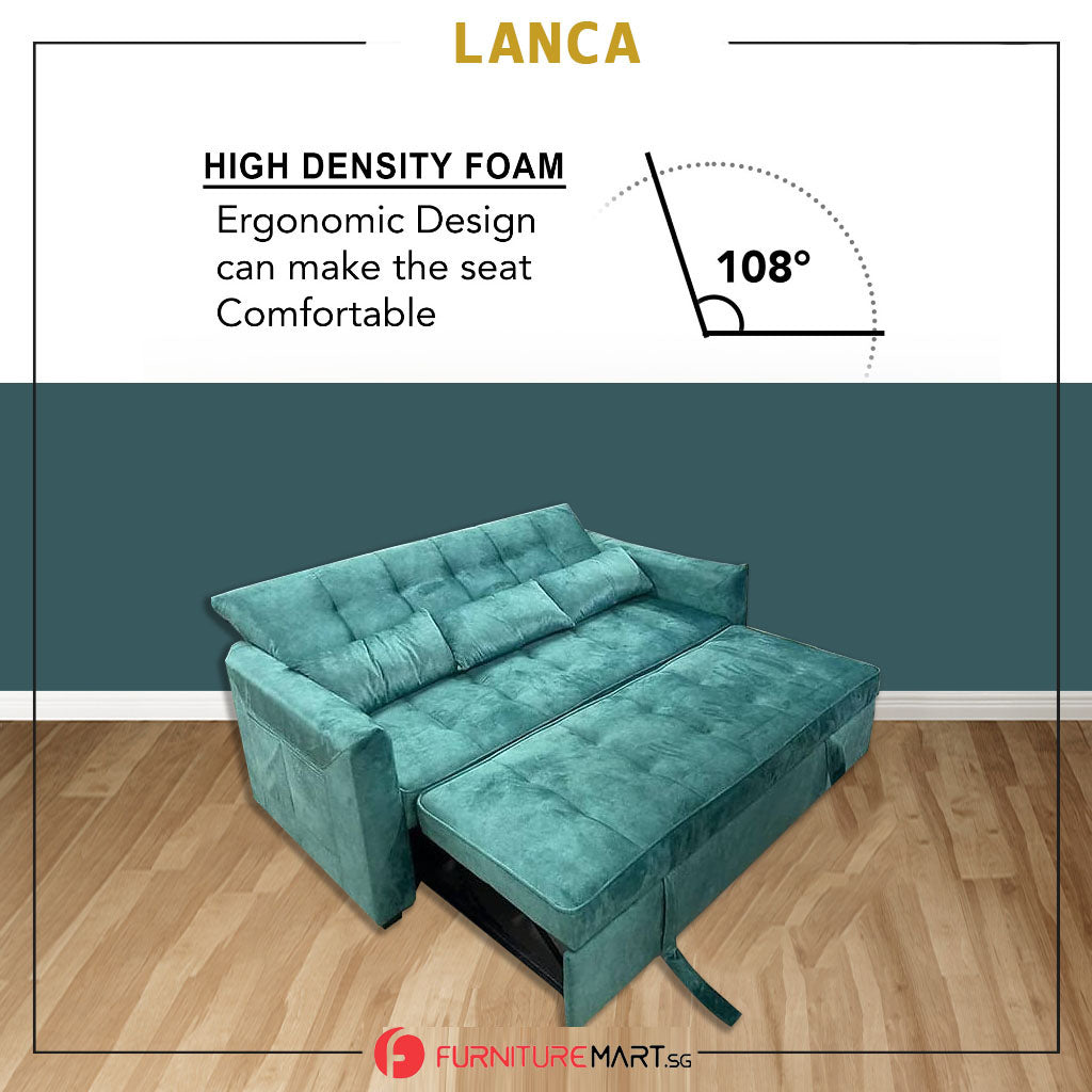 Lanca 3-Seater Sofa Bed High Density Comfortable with PetFriendly Options in 20 Colours