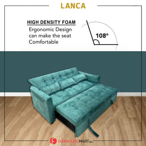 Lanca 3-Seater Sofa Bed High Density Comfortable with PetFriendly Options in 20 Colours