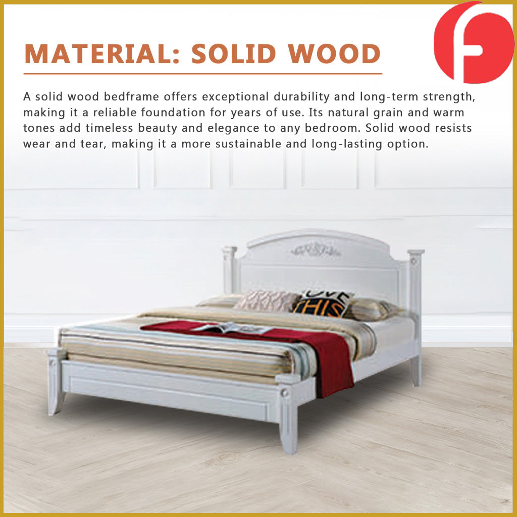 Cadeyn Wooden Bedframe Solid Wood With Plywood Base Queen Size - w/ Mattress Option