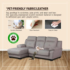 Benie L-Shaped Sofa Left or Right Chaise in 47 Colour -w/ Pet Friendly Scratch-Resistant
