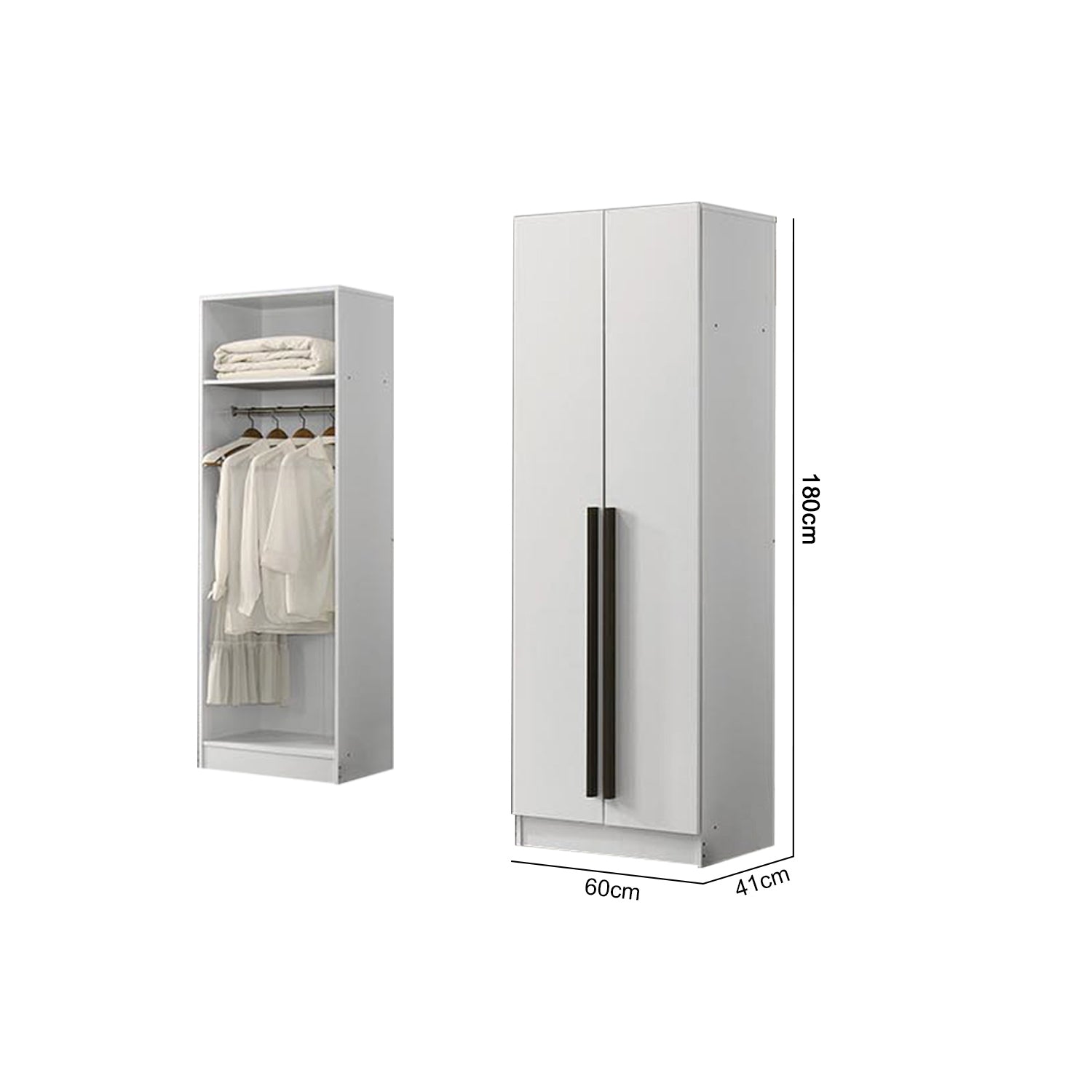 Jett  Series 2 2-Door Wardrobe Swing Door In White Colour