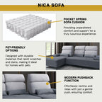 Nica 1/2/3-Seater L-Shaped Sofa with Pet-Friendly Fabric Scratch-Resistant & Claw-Resistant