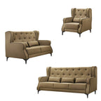 Elizabeth 1/2/3 Seater Mid Century High Back Fabric Sofa Set In 4 Colors