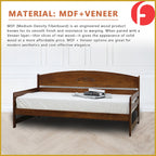 Felix Single Daybed Bed Frame Slatted Wood Base MDF+Veneer w/ Mattress Option
