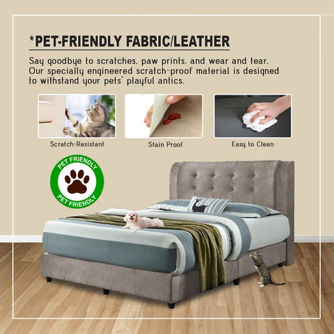 Image of Gwinn Divan Bed Frame with Mattress - PetFriendly Scratchproof Option / All Sizes