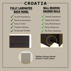 CROATIA Series 1/2/3/4/5 Doors Wardrobe Rattan Design with Drawers and Top Cabinet
