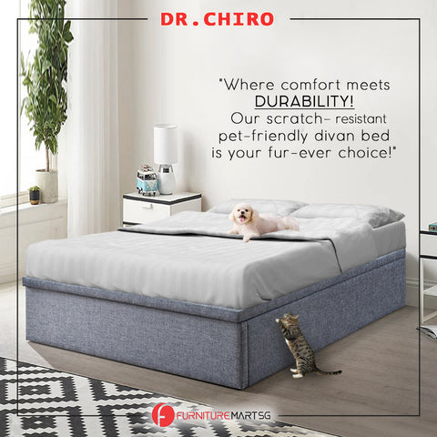 Image of Dr.Chiro 12"/14"/16" Depth Storage Bed Base Pet Friendly Scratch-Resistant Fabric - With Mattress Add-On