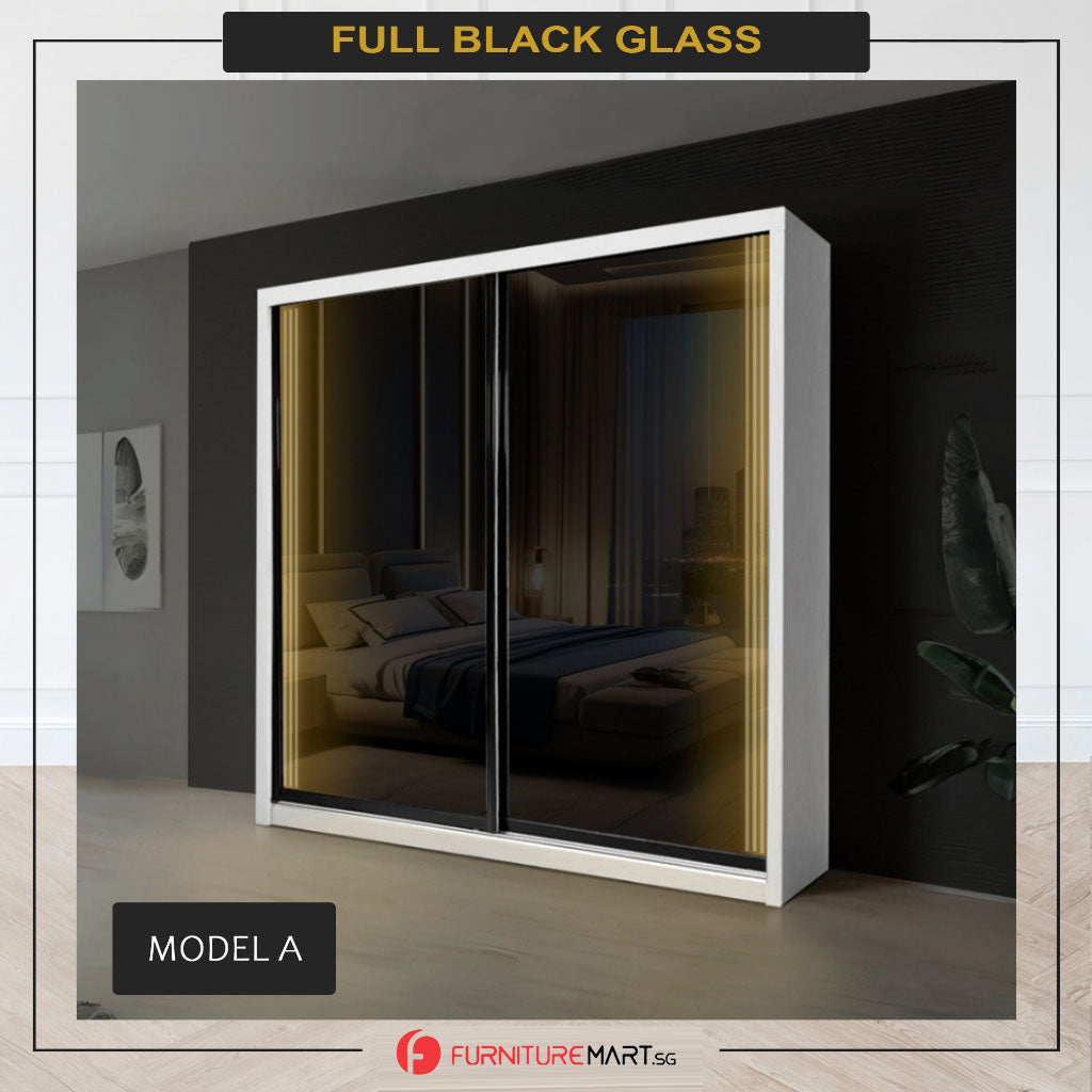 Reyna Series1 5ft/6ft/8ft Sliding Door Wardrobe with Sensor LED Lights