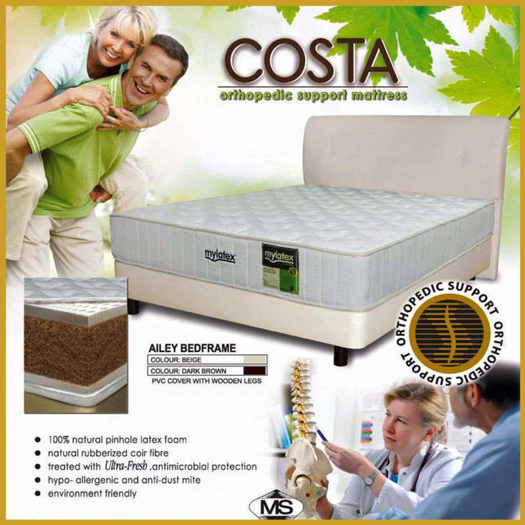 MyLatex COSTA 10" Natural Latex Rubberized Coconut Fibre Mattress - All Sizes Available
