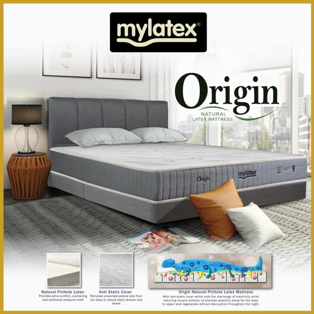 MyLatex 8" Origin Mattress Natural Latex & Anti-Static Fabric - All Sizes Available