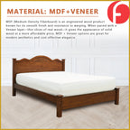 Terie Wooden Bedframe Queen Size In Oak Colour with Mattress Option - MDF+Veneer Wood