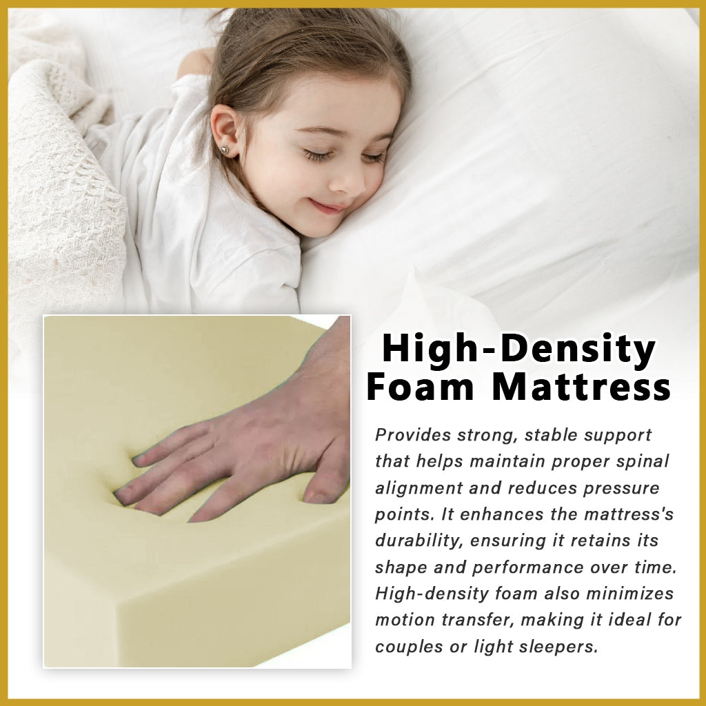 4"/6"/8" Comfort Foam Mattress High Density Foam Premium Quilt - All Sizes Available