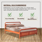 Kairo Queen/King Solid Rubberwood Bed Frame w/ Underbed Space in Cherry Color - With Mattress Option