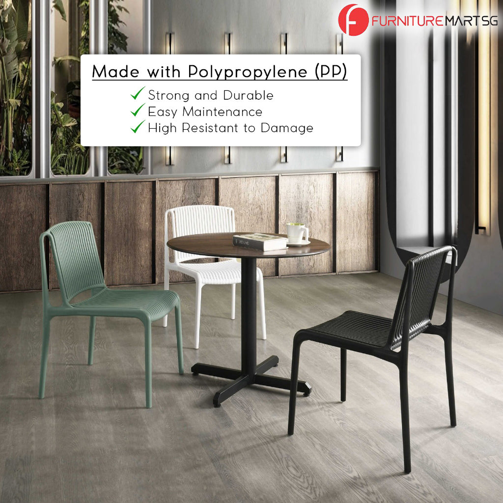 Exton Polypropylene (PP) Dining Chair in Green Colour