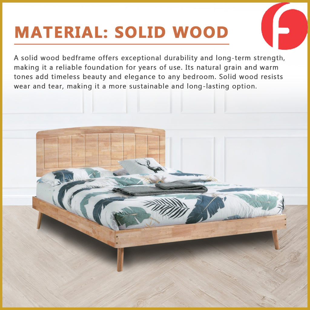 Venus Wooden Bedframe Queen/King Size In 2 Colours with Mattress Option - Solid Wood