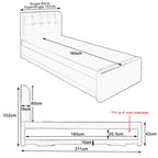 Sadie Single & Super Single Pull-Out Type Bed Frame Fabric and Faux Leather in 6 Colour