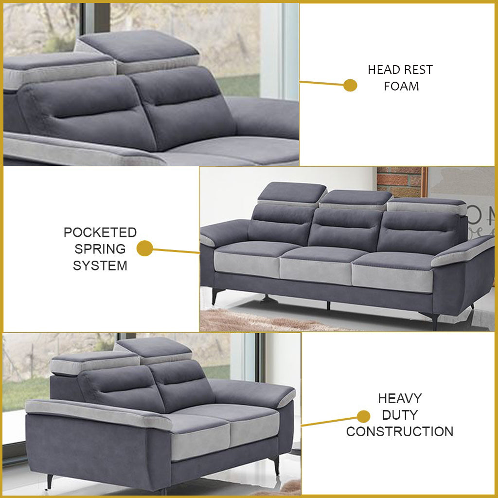 Lovinna 2-Seater and 3-Seater Sofa Pet Pocketed Spring System