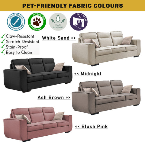 Image of Alyssa Series Fabric 1/2/3/ L-Shape Sofa w/ Pet-Friendly Option