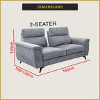 Cedie 2-Seater Pushback Sofa Pocket Spring High Density Foam PetFriendly Scratch-Resist