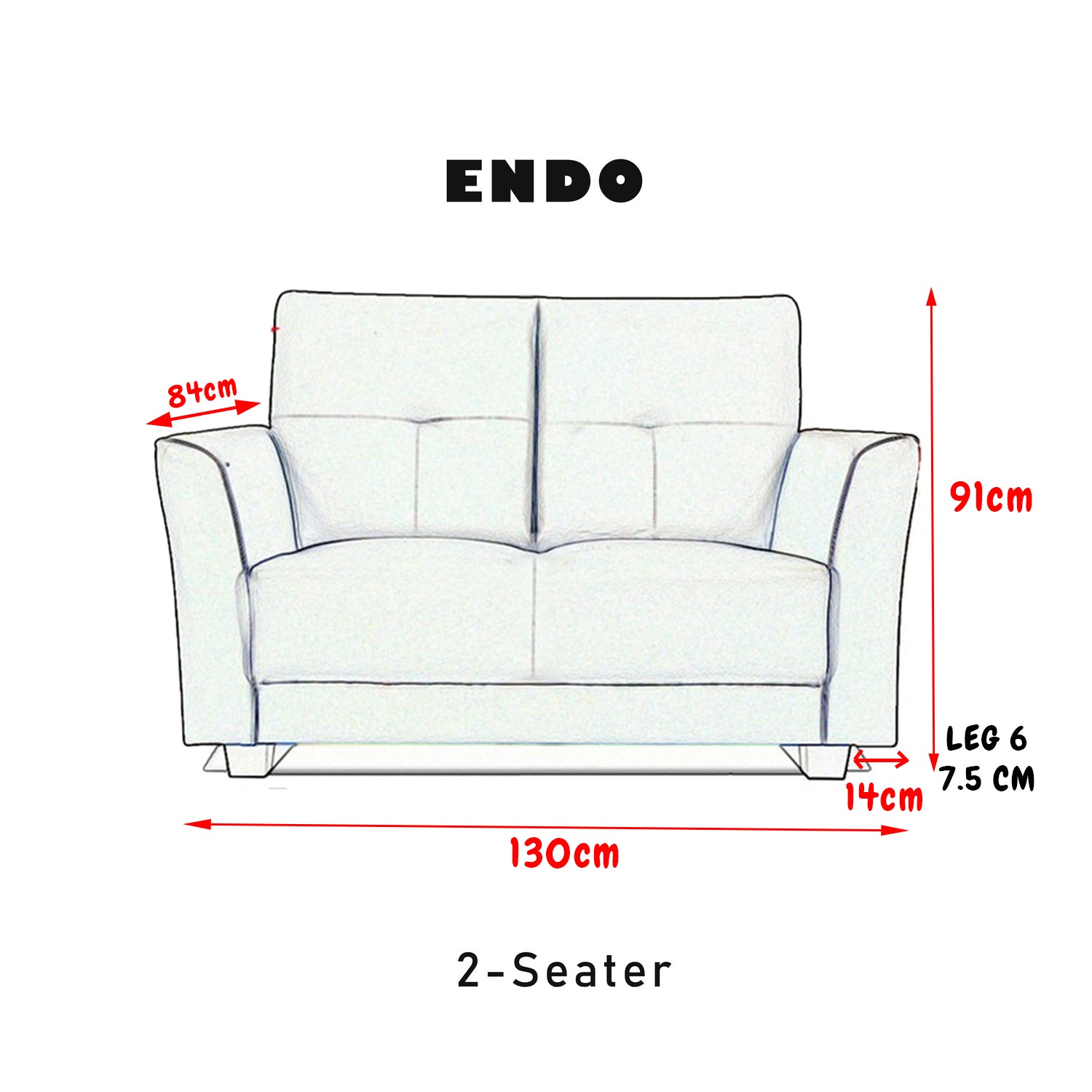 Endo Series Sofa Set 2-Seater and 3-Seater Sofa in 48 Colour - w/ PetFriendly Options