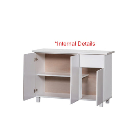 Image of Deena Series 2/3-Door Kitchen Cabinet with Drawers in White Colour