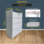Devin Premium Chest of Drawers CARB-P2 Certified Board Full Laminated Back Panel