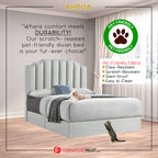 OrthoCoil Rhoda Queen/King Divan Bedframe Pet-Friendly Scratch-Resistant Fabric With Mattress Add-On Options
