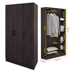 Munich Series 3-Door Soft Closing Wardrobe w/ Mirror Add-On in 4 Colours