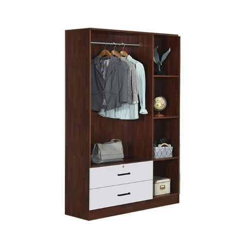 Image of Berlin Series 3 Door with Drawers Soft Closing Wardrobe in Cherry Oak + White Colour