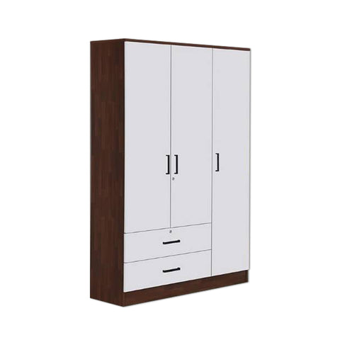 Image of Berlin Series 3 Door with Drawers Soft Closing Wardrobe in Cherry Oak + White Colour