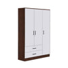 Berlin Series 3 Door with Drawers Soft Closing Wardrobe in Cherry Oak + White Colour