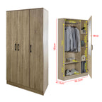 Munich Series 3-Door Soft Closing Wardrobe w/ Mirror Add-On in 4 Colours