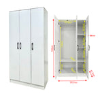 Munich Series 3-Door Soft Closing Wardrobe w/ Mirror Add-On in 4 Colours