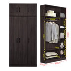 Munich Series 3-Door Soft Closing Wardrobe with Top Cabinet - w/ Mirror Add-On in 3 Colours