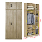 Munich Series 3-Door Soft Closing Wardrobe with Top Cabinet - w/ Mirror Add-On in 3 Colours