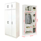 Munich Series 3-Door Soft Closing Wardrobe with Top Cabinet - w/ Mirror Add-On in 3 Colours