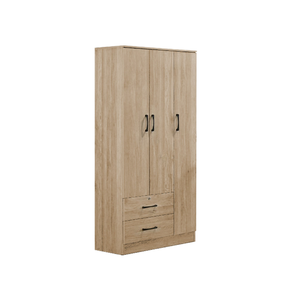 FREYA Series 3-Door Natural Wardrobe